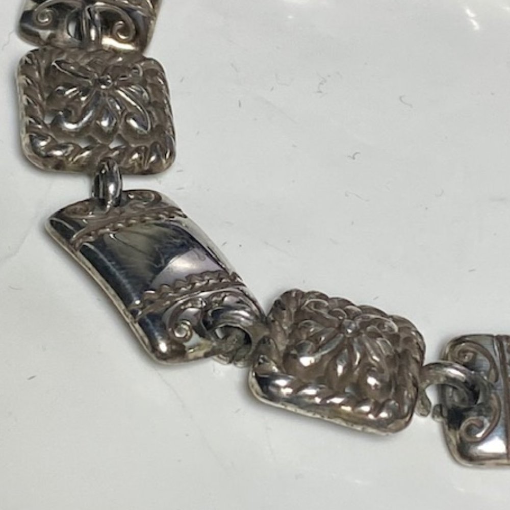 Brighton Rectangular & Square Link Bracelet 7 5/8" - image 2